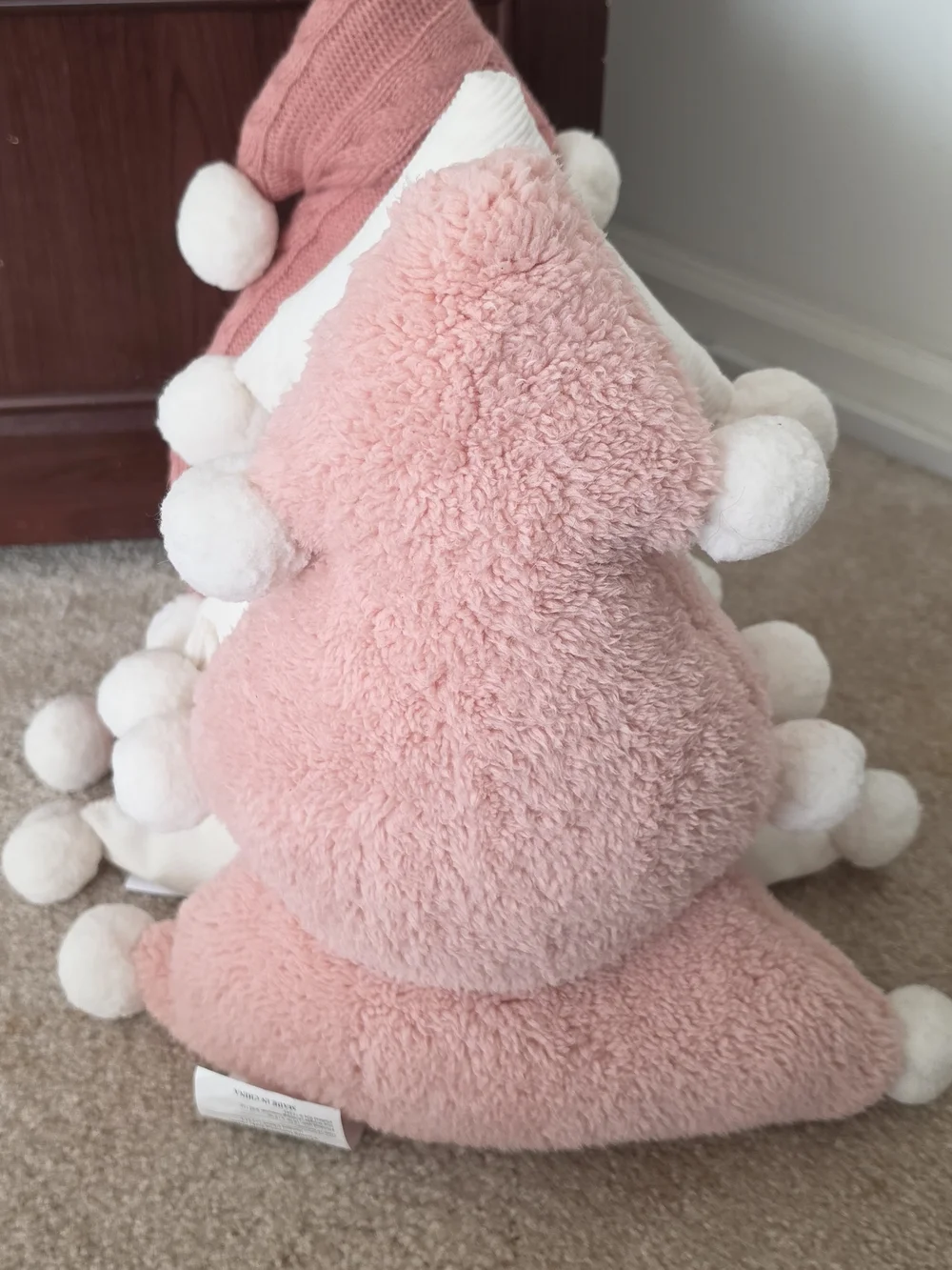 C&C California Pink Knit Pom Pom Holiday Tree Pillow Set (3 Pillows)